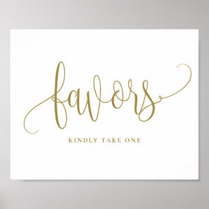 ゴールド プリティー カリグラフィー スクリプト パーティー ファーバー ポスター