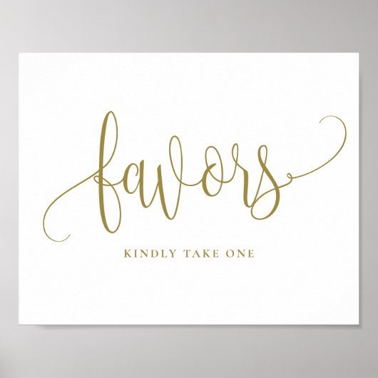 ゴールド プリティー カリグラフィー スクリプト パーティー ファーバー ポスター (正面)