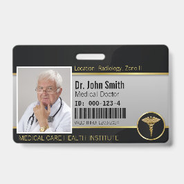 ゴールド プロフェッショナル メディカル カデュケウス フォト ID バッジ