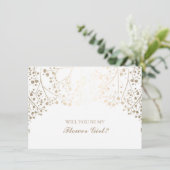 ゴールド ベイビーズ ブレス ウェディング フラワーガール 招待状 (スタンド正面)