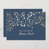 ゴールド ベイビーズ ブレス ウェディング フラワーガール 招待状 (正面/裏面)