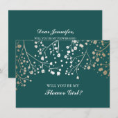 ゴールド ベイビーズ ブレス ウェディング フラワーガール 招待状 (正面/裏面)