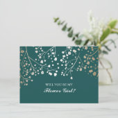 ゴールド ベイビーズ ブレス ウェディング フラワーガール 招待状 (スタンド正面)