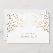 ゴールド ベビーズ ブレス ウェディング フラワーガール 招待状 (正面)