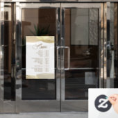 ゴールド ペイント ブラシ ストローク サービス メニュー ウィンドウサイン (オフィスドア)