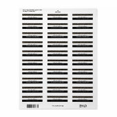 ゴールド ホリウッド ブラック＆ホワイト ストライプ 住所ラベル ラベル (フルシート)