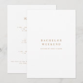 ゴールド＆ホワイトのバチェラーパーティー招待状 招待状 (正面/裏面)