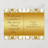 ゴールド&ホワイトの花モノグラム 案内ポストカード (裏面)