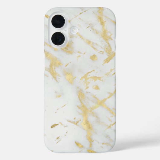ゴールド&ホワイトマーブル高級感あふれるモダンなデザイン Case-Mate iPhoneケース (裏面)