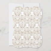 ゴールド ホワイト アートデコ ガツビー 20年代 50歳の誕生日パーティー 招待状 (裏面)