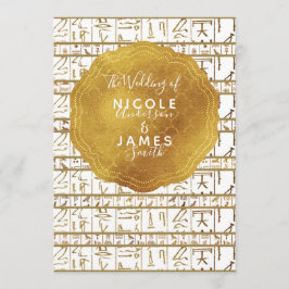 ゴールド ホワイト エジプト エジプト グラム モダン シック ウェディング 招待状