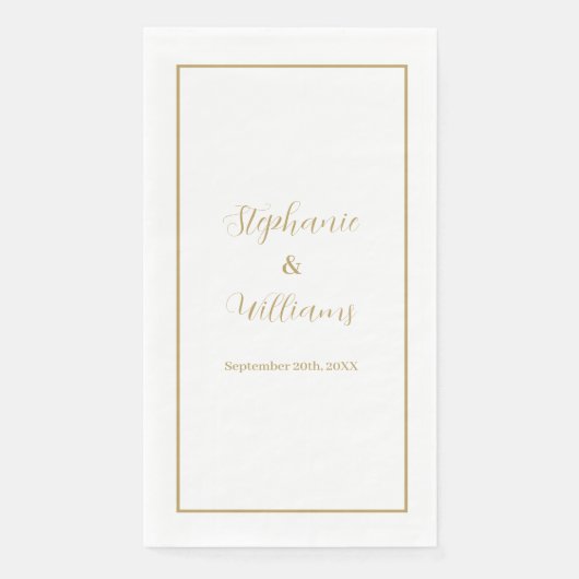 ゴールド ホワイト エレガント シンプル ネーム ウェディング ミニマル (正面)