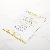 ゴールド ホワイト エレガント スワール 50周年 結婚記念日 箔招待状 (回転した状態)