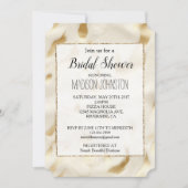 ゴールド ホワイト カウガール ウェスタン カウハイド 招待状 (正面)