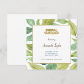 ゴールド ホワイト カラー フラワーミニマリスト ブライダルシャワー (正面/裏面)