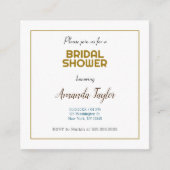 ゴールド ホワイト カラー ミニマル ブライダル シャワー エンクロージャーカード (正面)