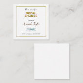 ゴールド ホワイト カラー ミニマル ブライダル シャワー エンクロージャーカード (正面/裏面)