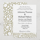 ゴールド ホワイト キリン柄 ウェディング 招待状 (正面/裏面)