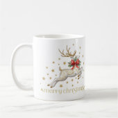 ゴールド ホワイト クリスマス トナカイ コーヒーマグカップ (左)