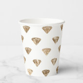 ゴールド ホワイト グラム ダイヤモンド ブライダルシャワー 紙コップ (裏面)