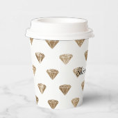 ゴールド ホワイト グラム ダイヤモンド ブライダルシャワー 紙コップ (右)