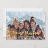 ゴールド ホワイト グリーン モダン ファミリー フォト クリスマス (正面)