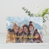 ゴールド ホワイト グリーン モダン ファミリー フォト クリスマス (スタンド正面)