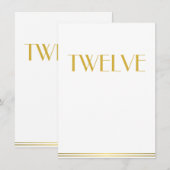 ゴールド ホワイト グレートギャツビー ウェディング テーブル カード 12 (正面/裏面)