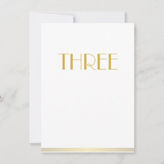 ゴールド ホワイト グレートギャツビー ウェディング テーブル カード 3 (正面)