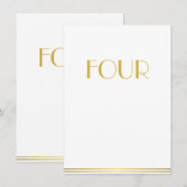 ゴールド ホワイト グレートギャツビー ウェディング テーブル カード 4 (正面/裏面)