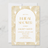 ゴールド ホワイト ジオメトリック アートデコ ブライズシャワー 招待状 (正面)