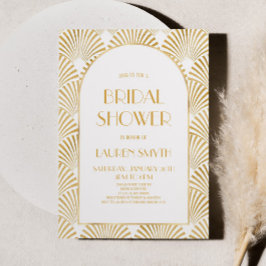 ゴールド ホワイト ジオメトリック アートデコ ブライズシャワー 招待状
