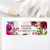 ゴールド ホワイト ストライプ ボールド グラム フローラル ブライダル シャワー ラベル (インサイチュ)