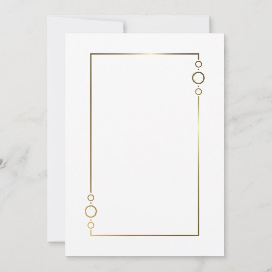 ゴールド ホワイト ハッピーエバーアフター ウェディング レセプション 招待状 (裏面)