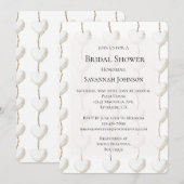 ゴールド ホワイト ハーツ ブライダルシャワー 招待状 (正面/裏面)