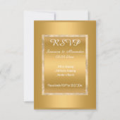 ゴールド ホワイト ピンク レース シンプル オールオカシジョン RSVP 招待状 (正面)