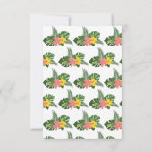 ゴールド ホワイト フローラル ハワイアン 感謝カード 招待状 (裏面)