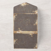 ゴールド ホワイト フローラル ボタニカル エレガント ラスティック オールインワン招待状 (外側)