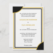 ゴールド ホワイト ブラック モノグラム ジオメトリック ウェディング 招待状 (正面)