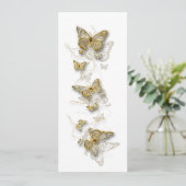 ゴールド ホワイト 婚約 結婚記念日 招待状 (スタンド正面)