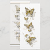 ゴールド ホワイト 婚約 結婚記念日 招待状 (正面/裏面)