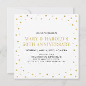 ゴールド＆ホワイト | 50周年サプライズ結婚記念日 招待状 (裏面)