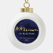 ゴールド ホーリーナイト クリスマス セラミック オーナメント