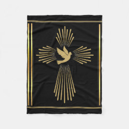 「ゴールド・ホーリー・スピリット・クロス」 フリースブランケット