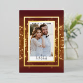 ゴールド ボケとグリッター 1 フォト リアル 箔シーズンカード (立ち正面)