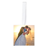 ゴールド ボケ ウェディング フォト テンプレート キューブオーナメント (正面)