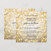 ゴールド ボケ ライト エレガント ウェディング 招待状 (正面/裏面)