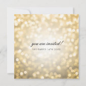 ゴールド ボケ ライト エレガント ウェディング 招待状 (裏面)