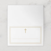 ゴールド ボーダー 十字架 洗礼 確認 堅信礼 聖体拝領 プレイスカード (外部開封)