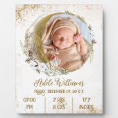 ゴールド ボーホー ムーン 赤ちゃん 誕生情報 フォト付 フォトプラーク (正面)